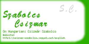 szabolcs csizmar business card